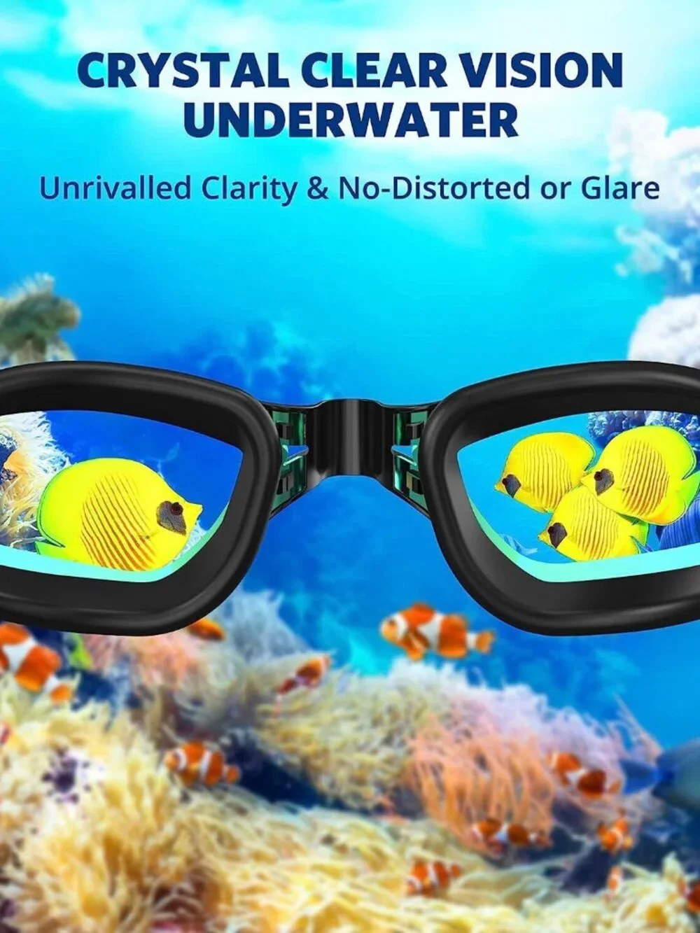 Aegend Swimming Goggles Swim Unisex Goggles Multi Color Lens w Case No Leaks